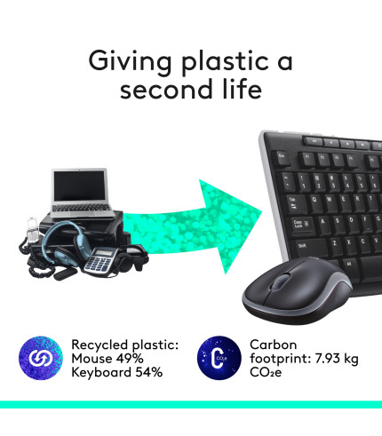 Logitech MK270 Wireless Keyboard And Mouse Combo For Windows, 2.4 GHz Wireless, Compact Mouse, 8 Multimedia And Shortcut Keys, For PC, Laptop - Black 