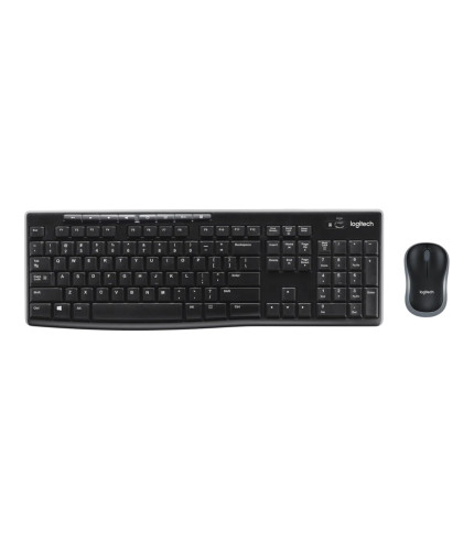 Logitech MK270 Wireless Keyboard And Mouse Combo For Windows, 2.4 GHz Wireless, Compact Mouse, 8 Multimedia And Shortcut Keys, For PC, Laptop - Black 