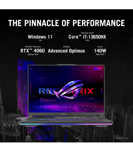 ASUS ROG Strix G16 (2024) Gaming Laptop, 16 16:10 FHD 165Hz Display, NVIDIA GeForce RTX 4060, Intel Core i7-13650HX, 16GB DDR5, 1TB PCIe Gen4 SSD, Wi-Fi 6E, Windows 11, G614JV-AS74 