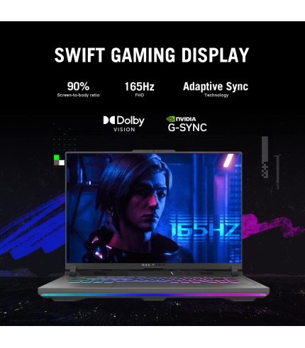 ASUS ROG Strix G16 (2024) Gaming Laptop, 16 16:10 FHD 165Hz Display, NVIDIA GeForce RTX 4060, Intel Core i7-13650HX, 16GB DDR5, 1TB PCIe Gen4 SSD, Wi-Fi 6E, Windows 11, G614JV-AS74 