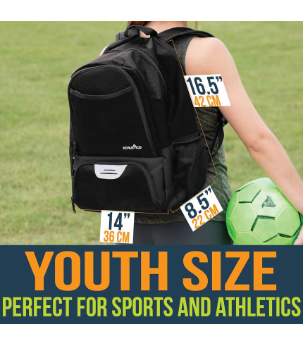Athletico Youth Soccer Bag - Soccer Backpack and Bags for Basketball, Volleyball and Football | Includes Separate Cleat and Ball Compartment 